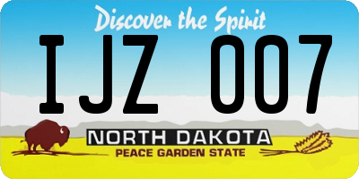 ND license plate IJZ007