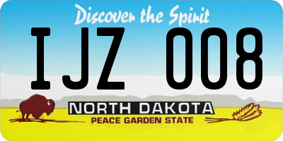 ND license plate IJZ008