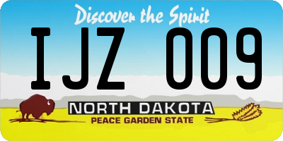 ND license plate IJZ009