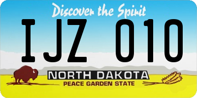 ND license plate IJZ010