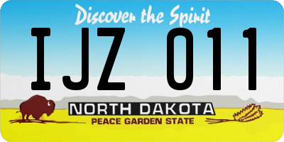 ND license plate IJZ011