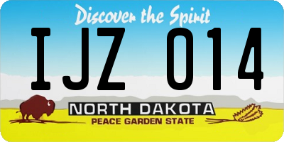 ND license plate IJZ014