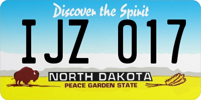 ND license plate IJZ017
