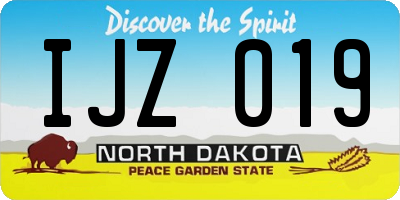 ND license plate IJZ019