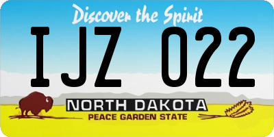ND license plate IJZ022
