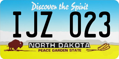 ND license plate IJZ023