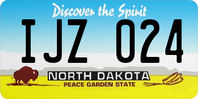 ND license plate IJZ024