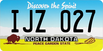 ND license plate IJZ027