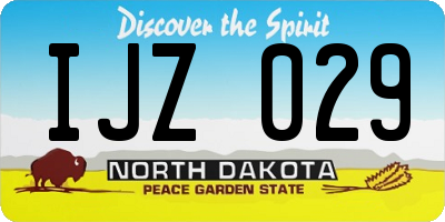 ND license plate IJZ029
