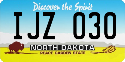 ND license plate IJZ030
