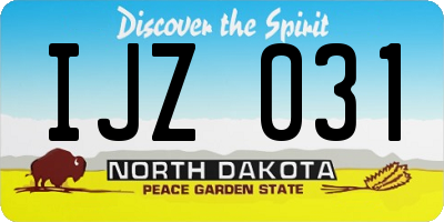 ND license plate IJZ031