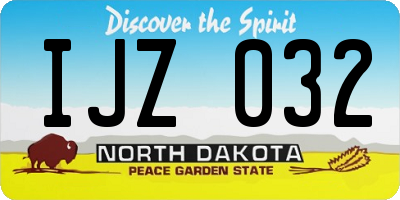 ND license plate IJZ032