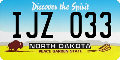 ND license plate IJZ033