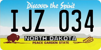ND license plate IJZ034