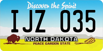 ND license plate IJZ035