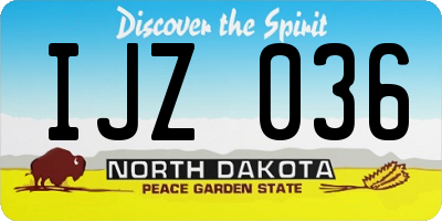 ND license plate IJZ036