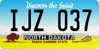 ND license plate IJZ037