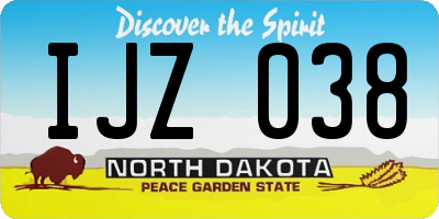 ND license plate IJZ038