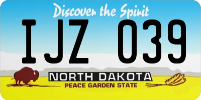 ND license plate IJZ039