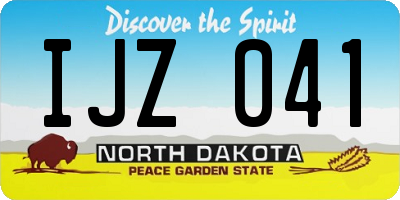 ND license plate IJZ041