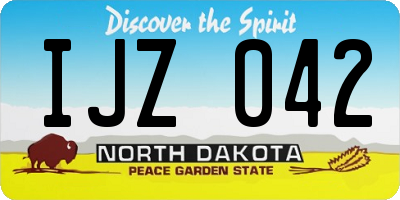ND license plate IJZ042