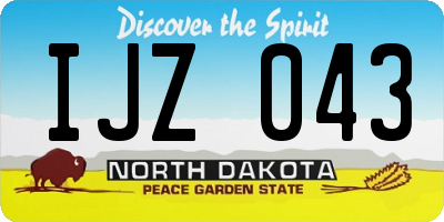 ND license plate IJZ043