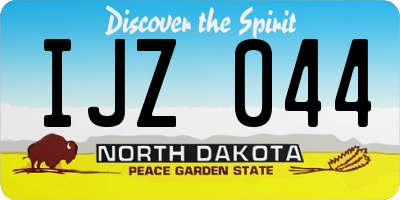ND license plate IJZ044