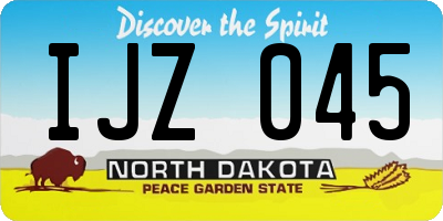 ND license plate IJZ045