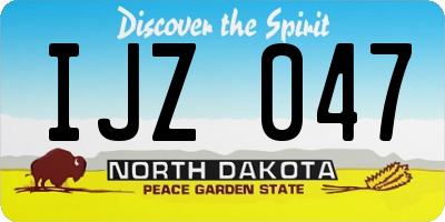 ND license plate IJZ047