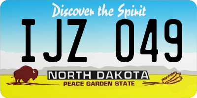 ND license plate IJZ049