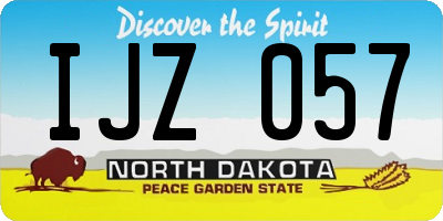 ND license plate IJZ057