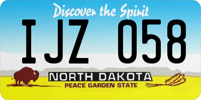 ND license plate IJZ058