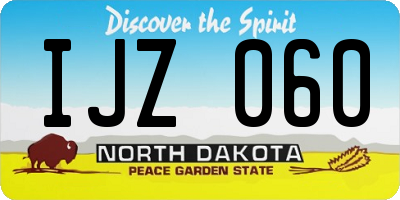 ND license plate IJZ060