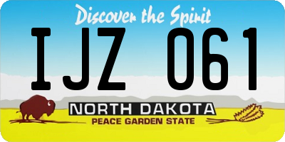 ND license plate IJZ061