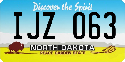 ND license plate IJZ063