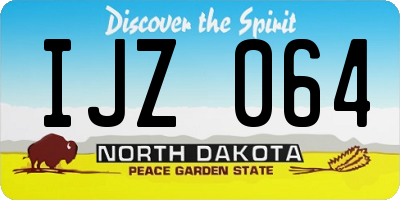 ND license plate IJZ064
