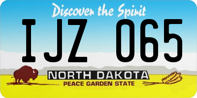 ND license plate IJZ065