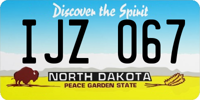 ND license plate IJZ067