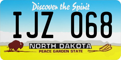 ND license plate IJZ068