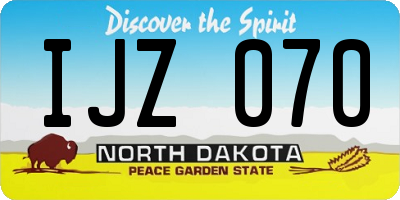 ND license plate IJZ070