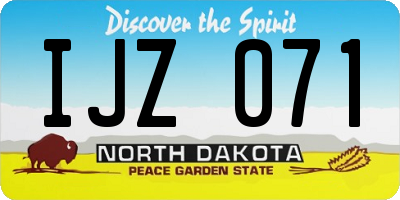 ND license plate IJZ071