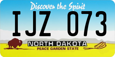 ND license plate IJZ073