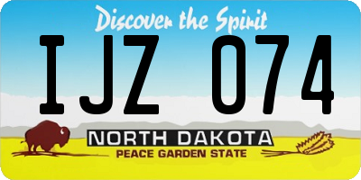 ND license plate IJZ074