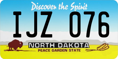 ND license plate IJZ076