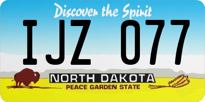 ND license plate IJZ077