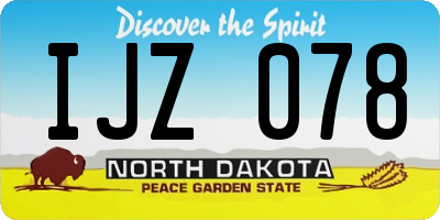 ND license plate IJZ078