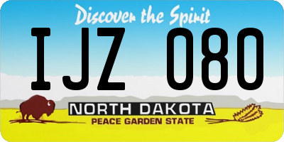 ND license plate IJZ080