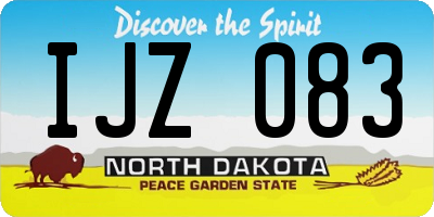 ND license plate IJZ083