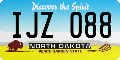 ND license plate IJZ088