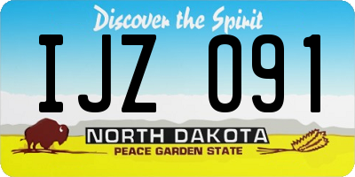 ND license plate IJZ091